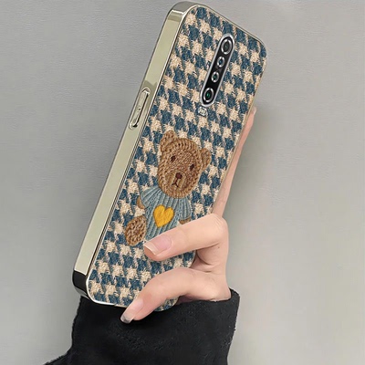 适用红米K30手机壳K30i5G保护M1912G7BE套RedmiK30Pro小米Redmi新款外壳K3OS至尊版全包防摔女生电镀毛线小熊