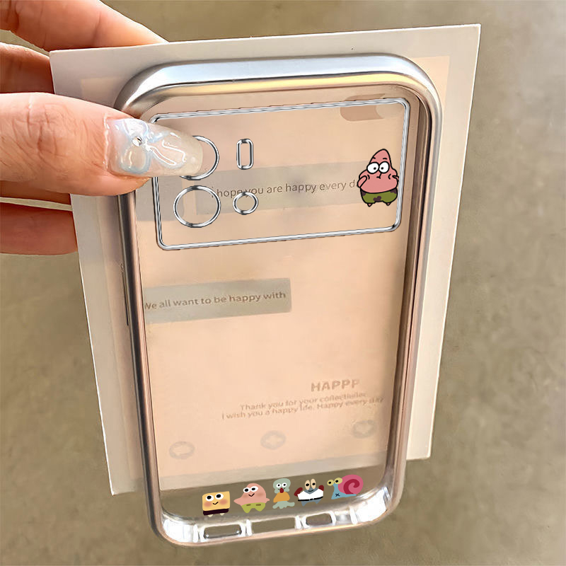 适用iQOO9手机壳vivoiQOO9Pro保护套卡通可爱简约爱酷iQ009外壳iQ9新款vivoiQOO硅胶全包防摔iPO女电镀派大星