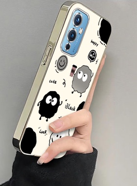 适用一加9手机壳LE2110保护OPPO套1加9新款外壳九onePlus十1+9Pro电镀猫爪煤球全包防摔OPPOONEPlus9RT卡通女