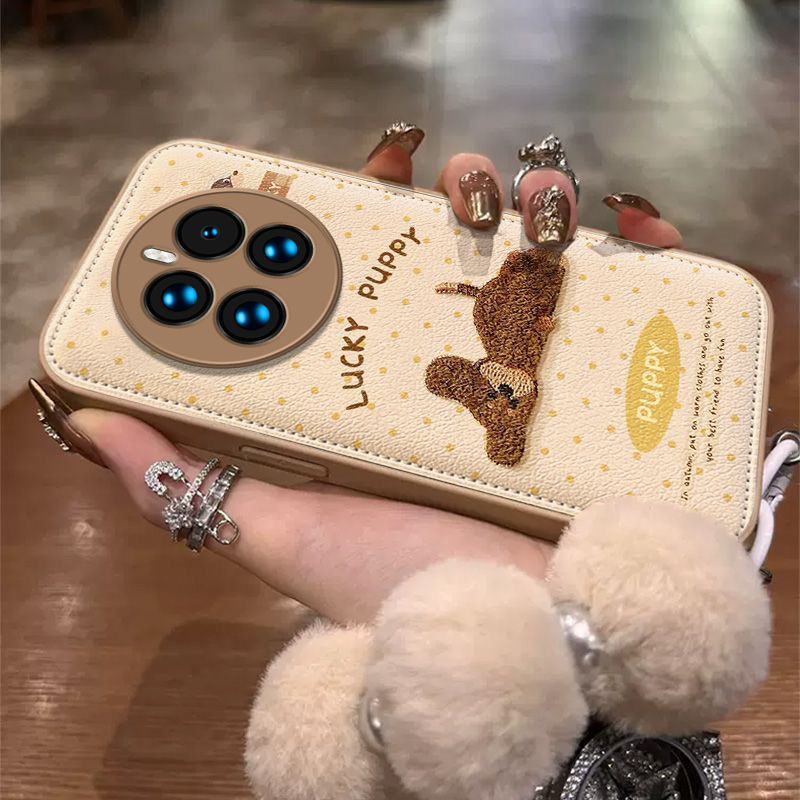 适用华为Mate50E手机壳Mete5OE保护套M50E50新款MT50E软硅胶全包防摔Mata魅特Meta迈特美特Meite卡通英文小狗