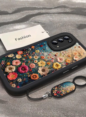 适用OPPOReno5K手机壳OPPO新款Reno5K5G套OPPORen05K硅胶OPPOReon全包OPPORenoK防摔OPPOR0PP0女款油画花海