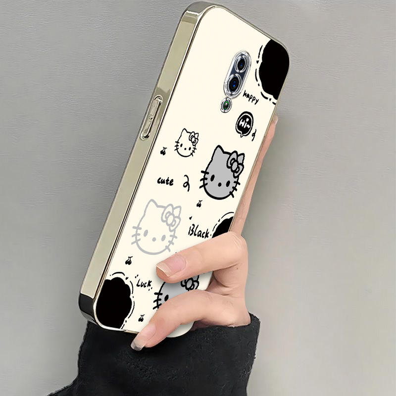 适用OPPOReno手机壳PCAT00套OPPO型号PCAMOO新款OPPOReno防摔OPPOPCAM/OPPOPCAT女简约OPPOPCAMOO电镀凯蒂猫