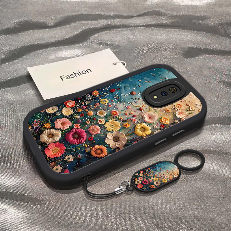 适用realmeX手机壳realme真我X保护套RMX1901新款升降摄像头外壳X1软硅胶软壳全包防摔REAIMEX女款油画花海