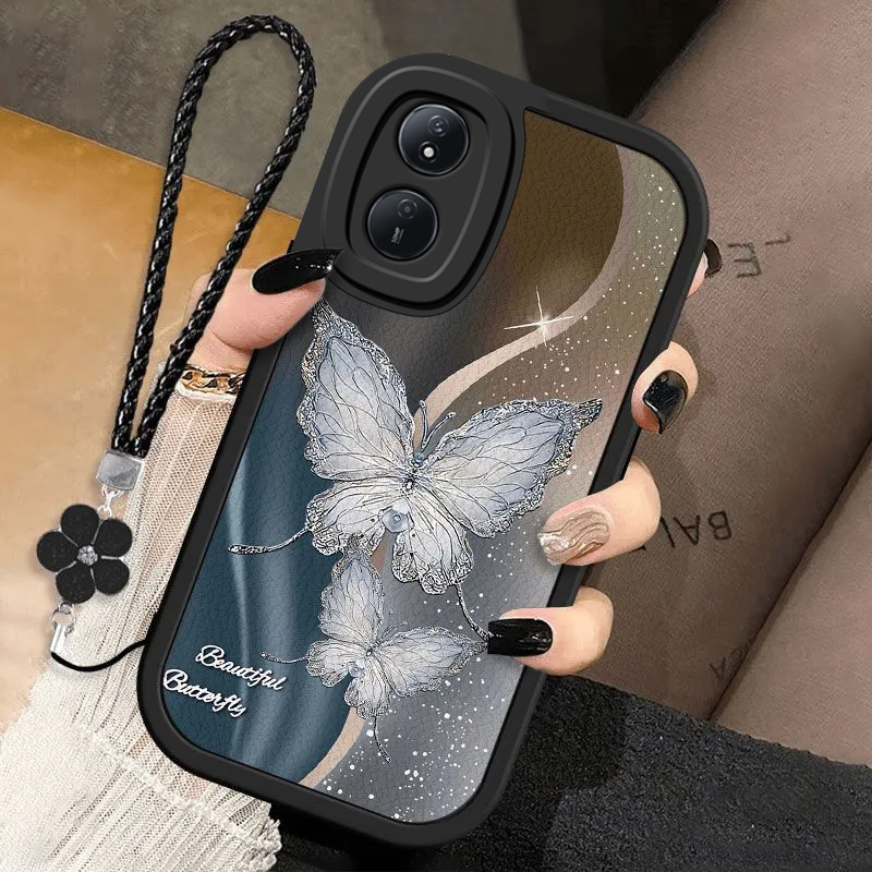 适用荣耀play8t手机壳7T新款华为HonorPlay5/6Tpro闪耀蝴蝶paly5t全包防摔plat3/4tpro硅胶8X9卡通8C软外壳