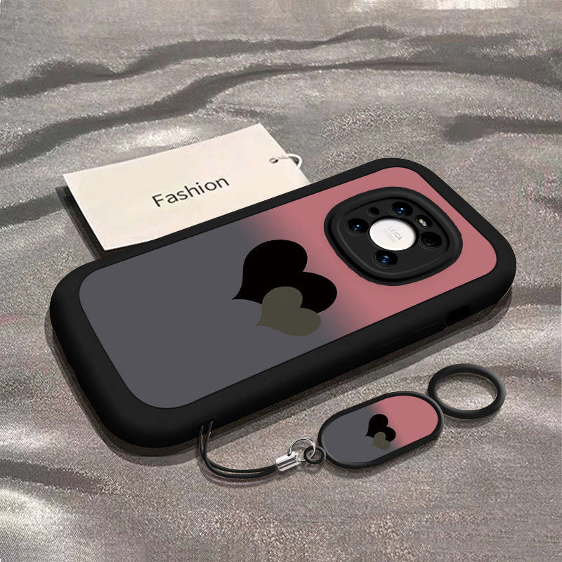 适用华为mate40pro手机壳新款mete40全包防摔mate40e曲屏外壳Pro软硅胶m40潮女mt40系列保护套por的渐变爱心