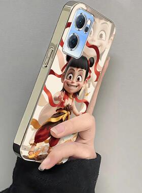 适用oppoReno7手机壳Reno7pro女新款opporone7SE全包防摔reon75G系列硅胶外壳opp0pp0ppor保护套男女电镀哪咤