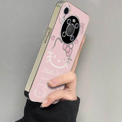 适用华为Mate40手机壳PORSCHEDESIGN保护套Mate40Pro新款魅特电镀粉色kt猫全包防摔M40宝MT40pro女可爱HUAWEI