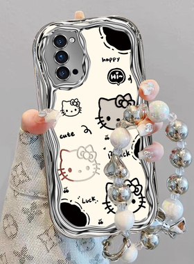 适用opporeno4手机壳新款男款电镀奶油KT猫女Reno4pro5g保护套opp0pp0pporeno4se软壳全包高级感oppr防摔卡通