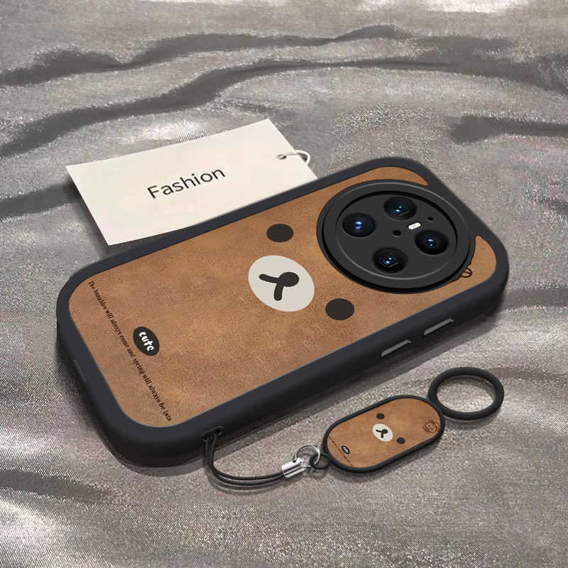 适用华为mate70/60pro手机壳新款mate50/40pro棕色轻松熊mete30e防摔硅胶套M60RS镜头全包软外壳mate20por女