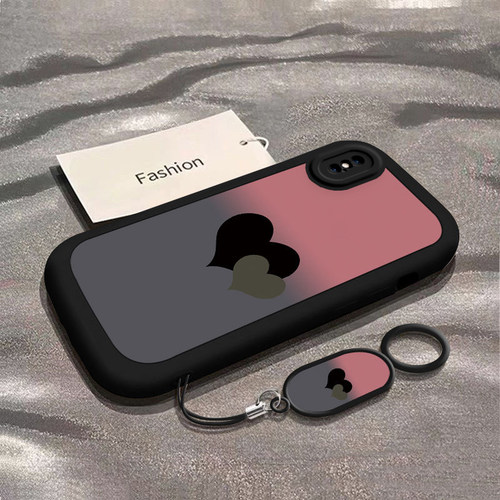 适用苹果XSMAX手机壳iPhoneXS全包防摔10xsmax软硅胶xmax保护套XR新款外壳MAX平果叉S带挂绳xmas渐变爱心网红