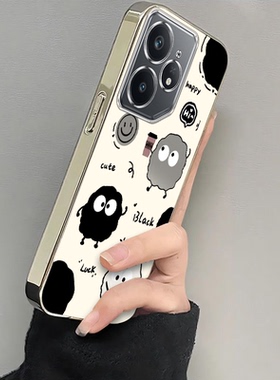 适用realme真我Neo7手机壳realmeNeo7x保护套RMX5060新款外壳OPPO电镀猫爪煤球OPPONeo7se全包防摔GTNeo女款