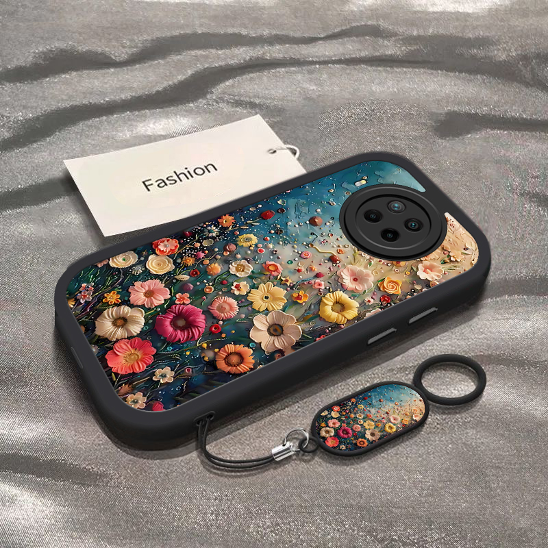 适用红米Note9Pro手机壳RedmiNote保护套Redmi小米新款RED外壳Not软硅胶N0te全包防摔Pr0Por5G女款油画花海