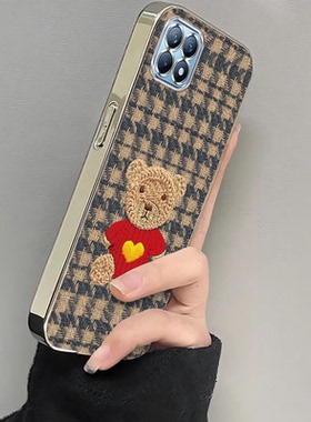 适用OPPOReno4SE手机壳OPPO新款Reno4ES5G套0PP0可爱OPPOR电镀红衣小熊OPPOReon全包OPPORone防摔OPPORen04女