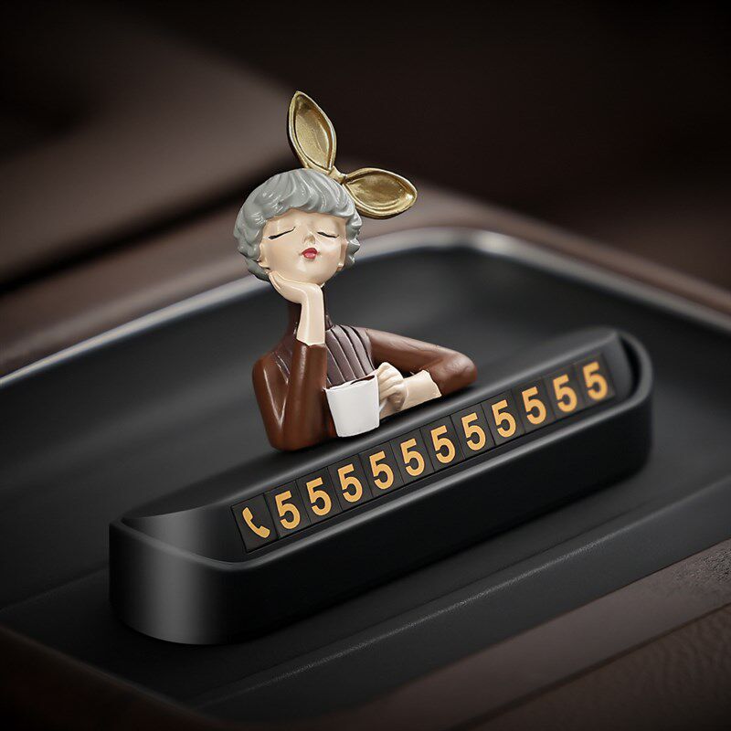 高档汽车电话号码牌车内挪车牌车C内提示贴磁吸数字个性创意摆件