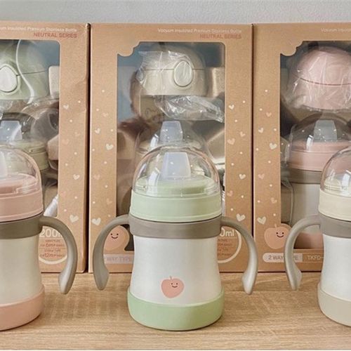 foogo保温杯不m锈钢膳魔保温杯子鸭嘴便携儿童宝宝学生水杯善魔师