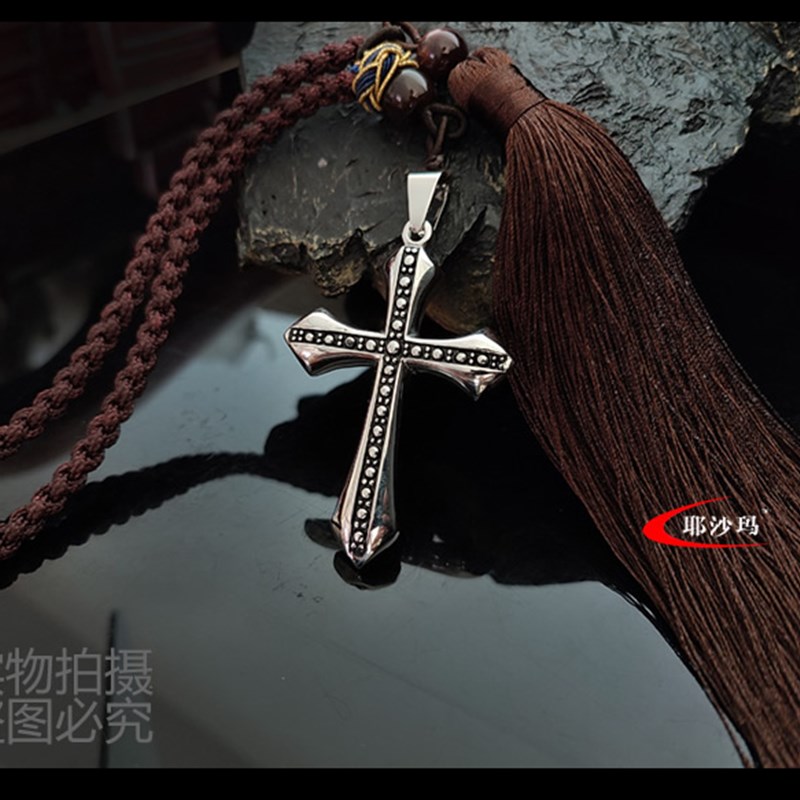 新款钛钢十字架i汽车挂件 车载吊坠 新车后视镜挂饰 车内装饰