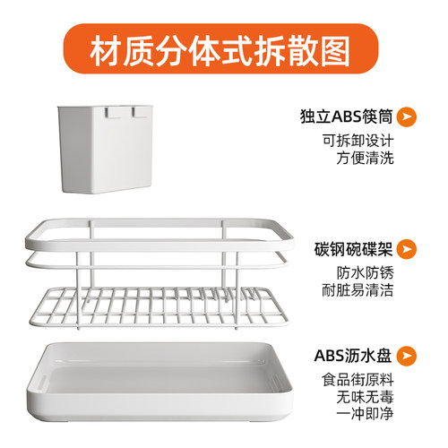 厨房碗碟筷沥水架k家用台面置物架2023新款碗盘收纳架滤水篮收纳