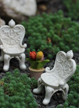 出口外贸做旧庭院桌椅套装雕塑摆件D田园微景观花园树脂仙女花园