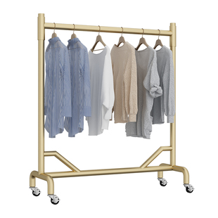 晾衣架落地带轮金不锈钢s晒衣架宿舍神器挂衣架家用卧室阳台晾衣