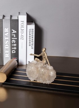 轻奢样板间灰色皮革金p属托盘客厅茶几收纳盘售楼处餐桌软装饰品