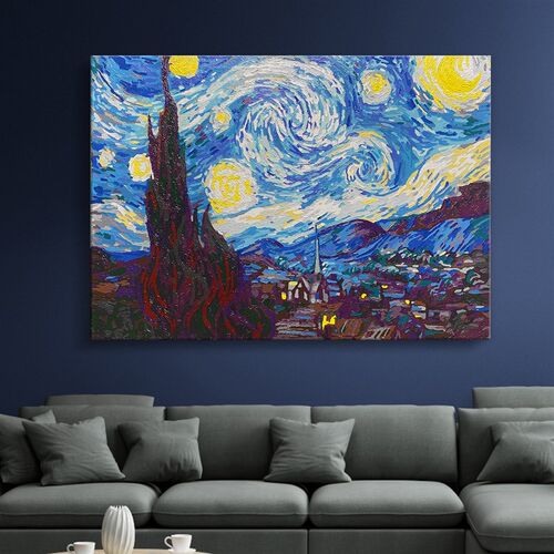 数字油画digy星空装饰手绘解压挂画手工礼物大尺寸填充涂色油彩画
