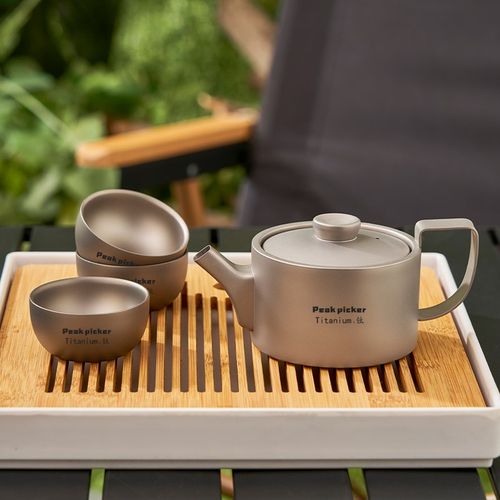纯钛泡茶壶带滤网茶具旅行套装户外车载登山M露营野营便携功夫茶