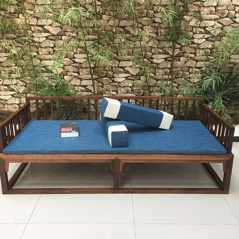 罗汉床垫子五件套 红木沙发坐垫中式 可拆洗布艺实木X沙发垫套定