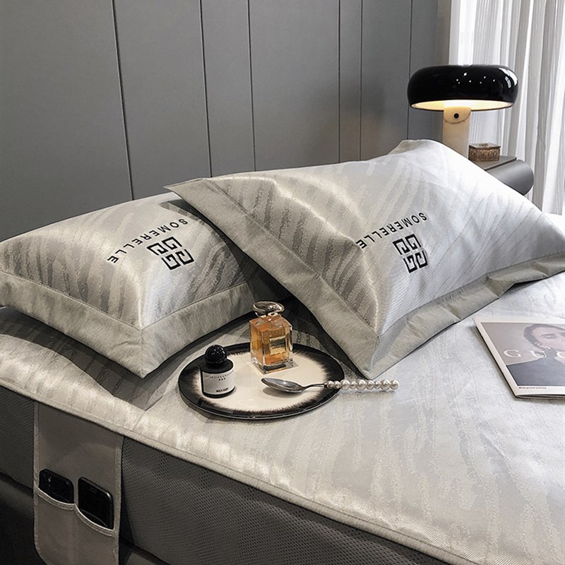 夏季轻奢风可水洗冰丝凉s席三件套可折叠凉感床笠款床笠款空调席