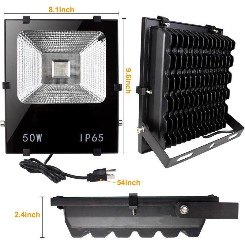 七彩智能遥控泛光灯100w户外防水广告景观探照灯RGB投光灯