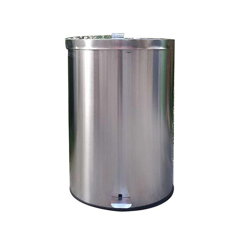 大号垃圾筒50L60L100L120升不锈钢圆形脚踏户外船舶防火垃圾桶