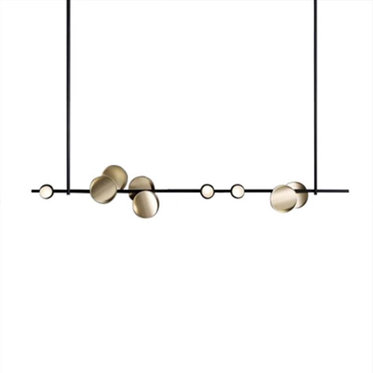 现代创意个卧性灯具装饰家用室餐厅北欧时尚轻风线设奢计师条吊灯