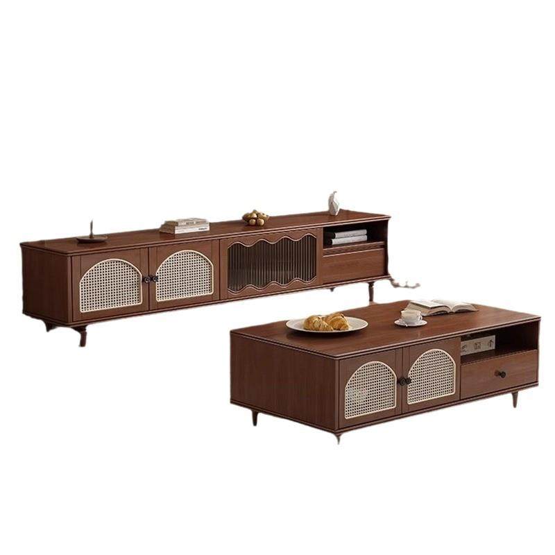 中古风实木茶几电视柜新款客厅家用视厅柜现简约代收纳储物柜一体,住宅家具,其它柜类,淘宝优惠券,粉丝福利购,淘宝优惠卷