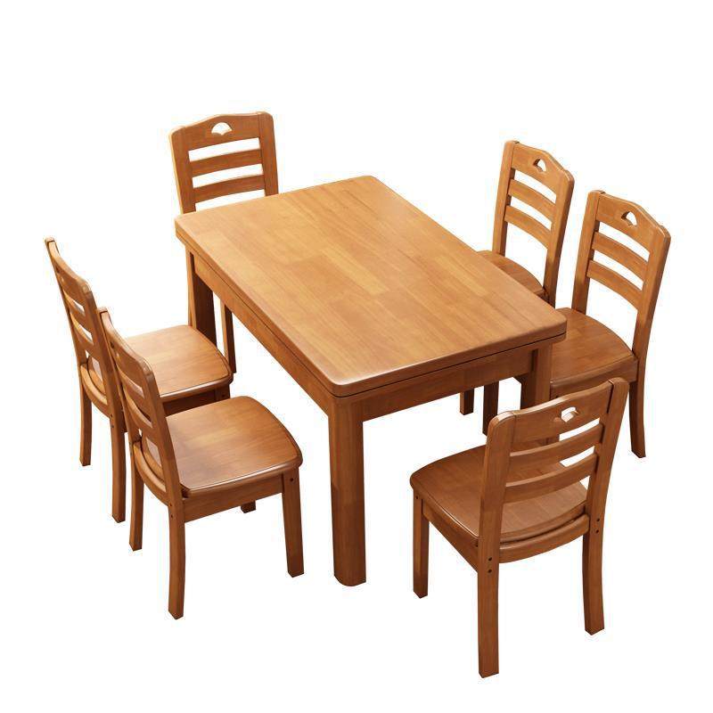 全实木餐桌椅组合现代简约长方形1米小户型原木西餐桌4人家用饭桌