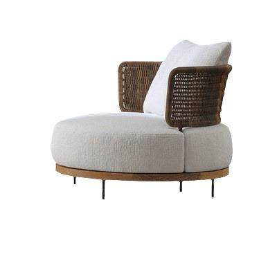 高档别墅庭院家具休闲民宿户外室外露台花园藤编柚木沙发茶几组合