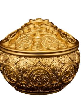 黄铜金蟾聚宝盆摆件客厅米缸家用工艺品办公室开业礼品铜制招财