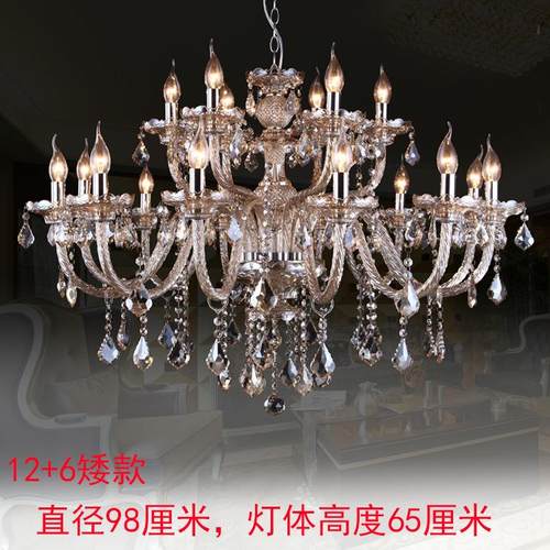 高档复式大别墅楼梯水晶吊灯大客厅现代欧式水晶蜡烛灯酒店工程灯