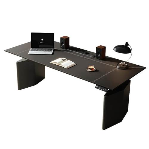 简约电动升降桌电脑桌家用台式站立式家用实木书桌办公桌电竞桌