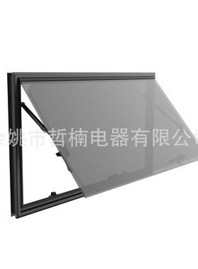 房车外推窗铝合金外框亚克力窗户直角手柄带锁黑色 900*450mm