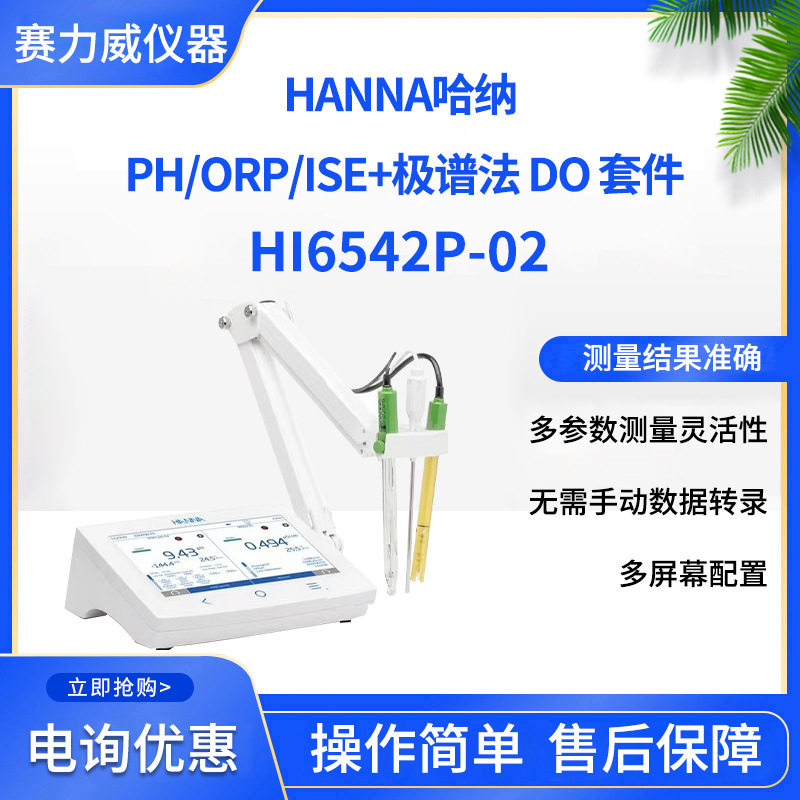HANNA哈纳PH/ORP/ISE+极谱法 DO 套件HI6542P-02 多参数触屏仪器