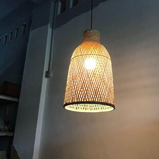 日式竹编灯笼竹子灯罩复古民宿竹篾酒杯装饰吊灯农家乐复古吊灯