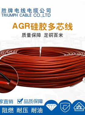 东莞胜牌厂家直销 AGR多芯护套线2*0.5mm 硅胶耐高温多芯软线
