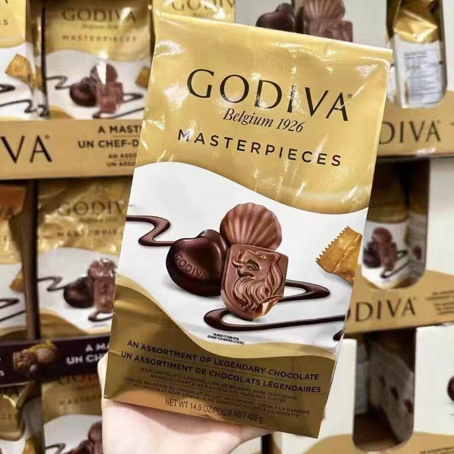 美国代购Godiva歌帝梵黑巧克力软心形夹心丝滑生日黑巧零食 421g
