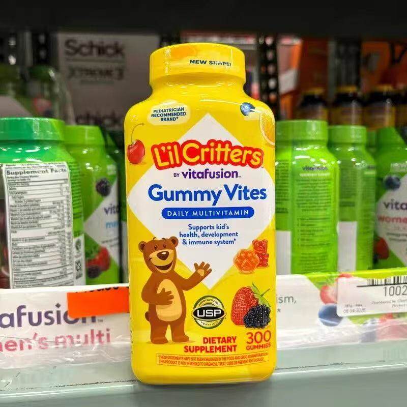 美国L&rsquo;il Critters丽贵小熊儿童复合维生素水果软糖VC钙糖300粒