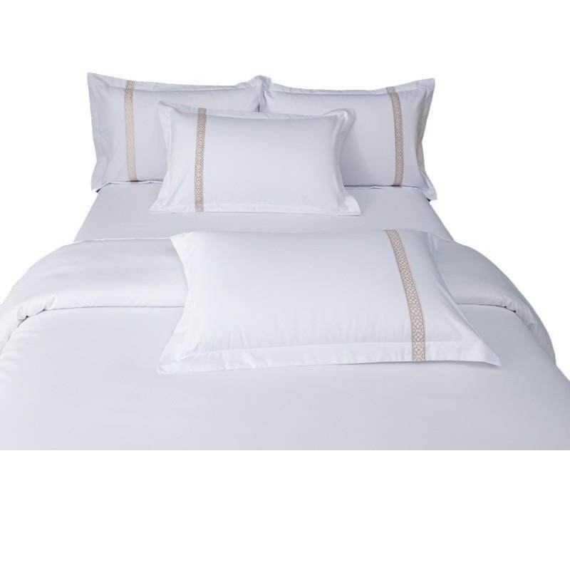 星级酒店四件套高档民宿宾馆被套床单床笠三件套绣字客房酒店布草