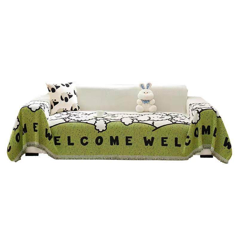 雪尼尔沙发巾盖布高级感卡通风沙发巾防滑四季通用沙发套罩沙发套,居家布艺,沙发套,淘宝优惠券,粉丝福利购,淘宝优惠卷