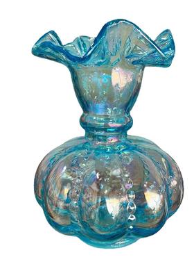 新品中古风彩虹色芬顿风法式南瓜珠花瓶手工琉璃玻璃家插花器摆件