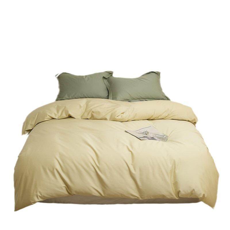 春夏白茶草绿100长绒棉床单单件床笠全棉纯棉被套枕套床罩宿舍4