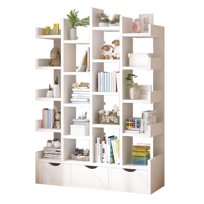 简易书架简约绘本架落地置物架客厅储物柜家用书柜靠墙多层收纳架