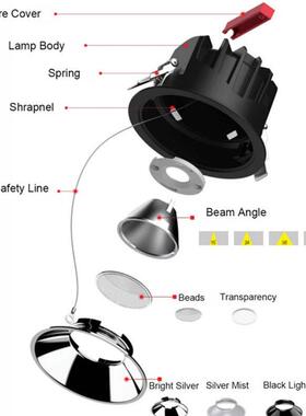服装店专用防眩光筒灯高显商业cob孔灯嵌入式LED可调光护眼防炫目