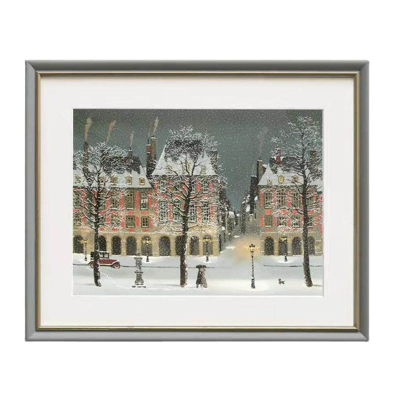 现代简约实木儿童房壁画法式复古怀旧客厅装饰画文艺风景创意挂画